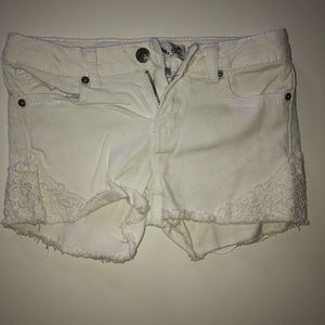 Girls White Denim Shorts